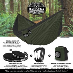 CAMPING HAMMOCK SET (ARMY GREEN-BLACK)