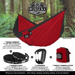 CAMPING HAMMOCK SET (BORDEAUX-BLACK)