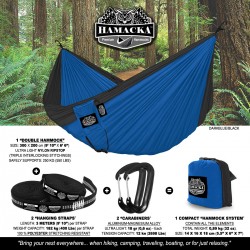 CAMPING HAMMOCK SET (DARK BLUE-BLACK)